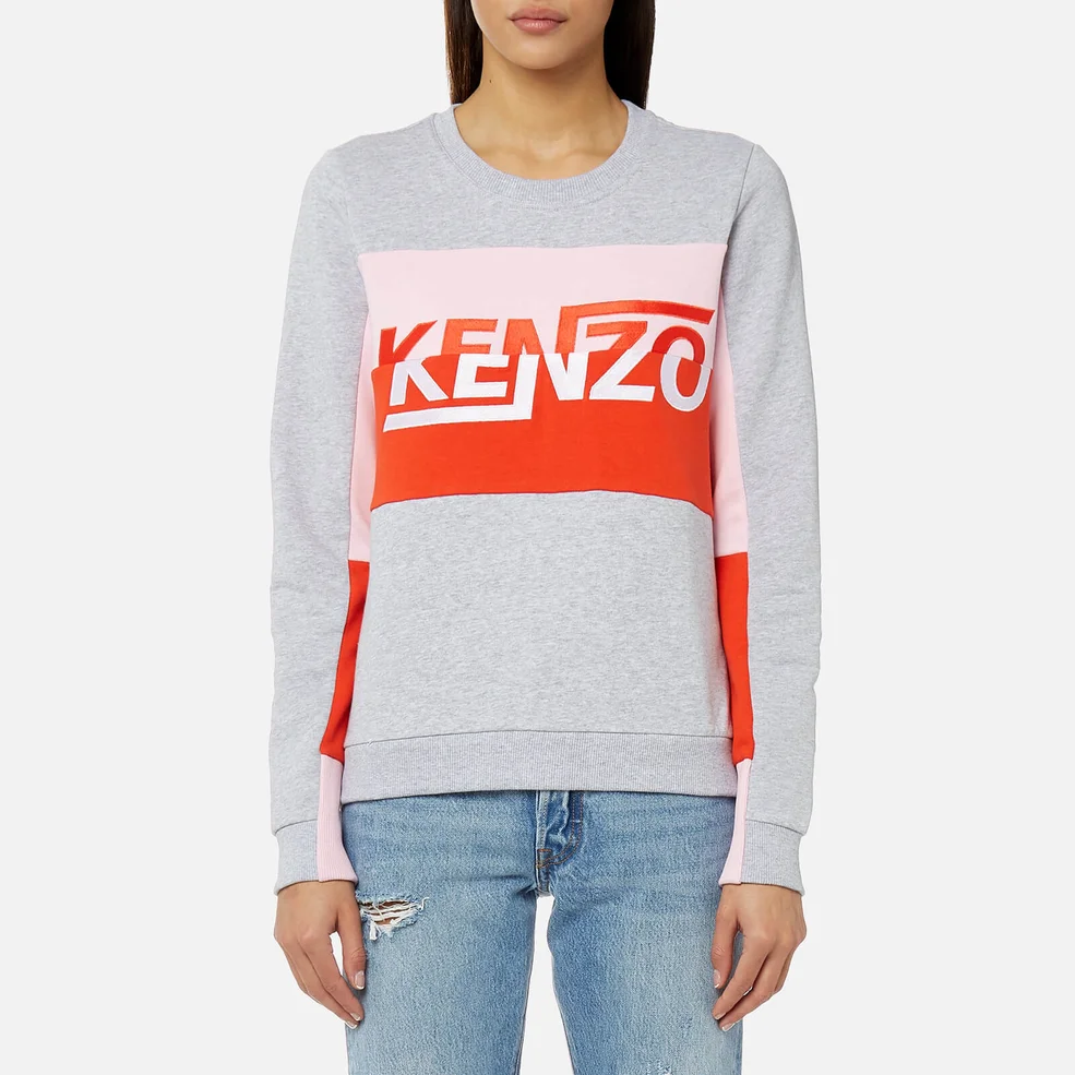 KENZO Women's Light Cotton Molleton Sweatshirt - Pale Grey Image 1