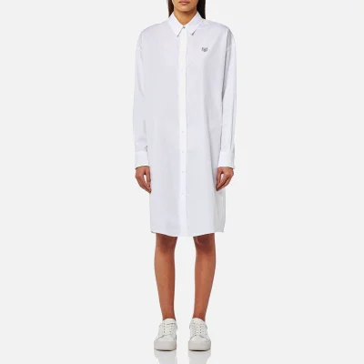 KENZO Women's Cotton Poplin Shirt Dress - White