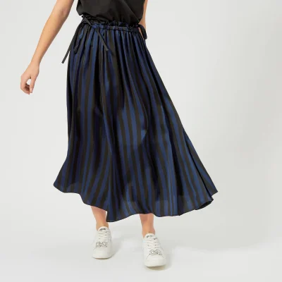 KENZO Women's Medium Stripes Viscose Jacquard Skirt - Black
