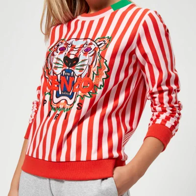 KENZO Women's Stripe Tiger Light Molleton Sweatshirt - Medium Red