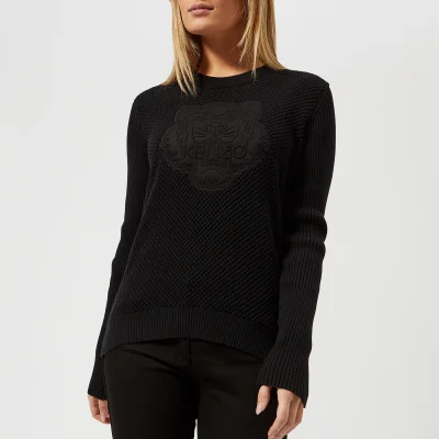 KENZO Women's Embossed Tiger Textured Knitted Jumper - Black