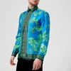Versace Collection Men's Printed Silk Shirt - Bluette - Image 1
