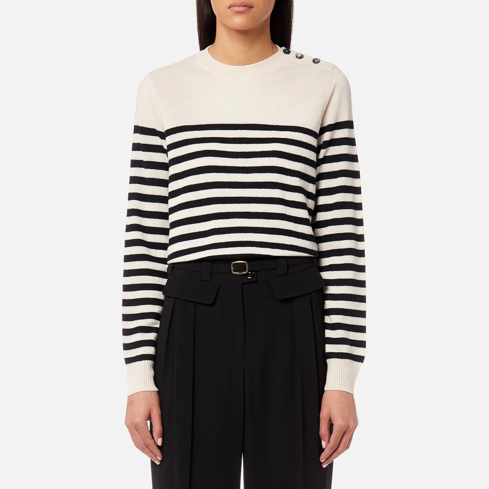 A.P.C. Women's Petra Jumper - Blue and White Image 1