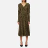 Diane von Furstenberg Women's Long Sleeve Midi Woven Wrap Dress - Shelton Olive - Image 1