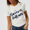 Maison Kitsuné Women's Handwriting Logo T-Shirt - Latte - Image 1