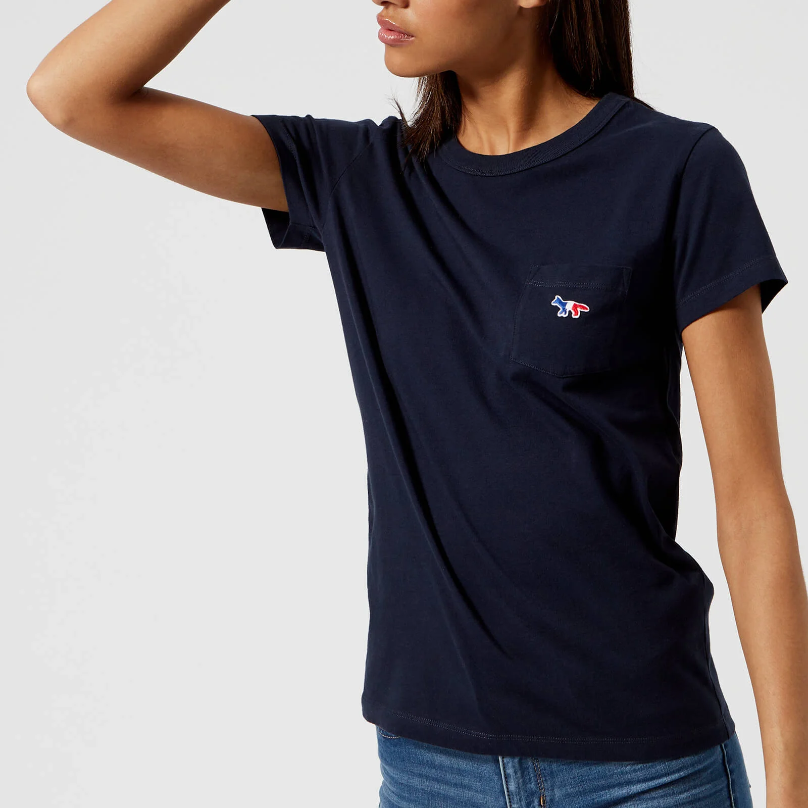 Maison Kitsuné Women's Tricolor Fox T-Shirt - Navy Image 1