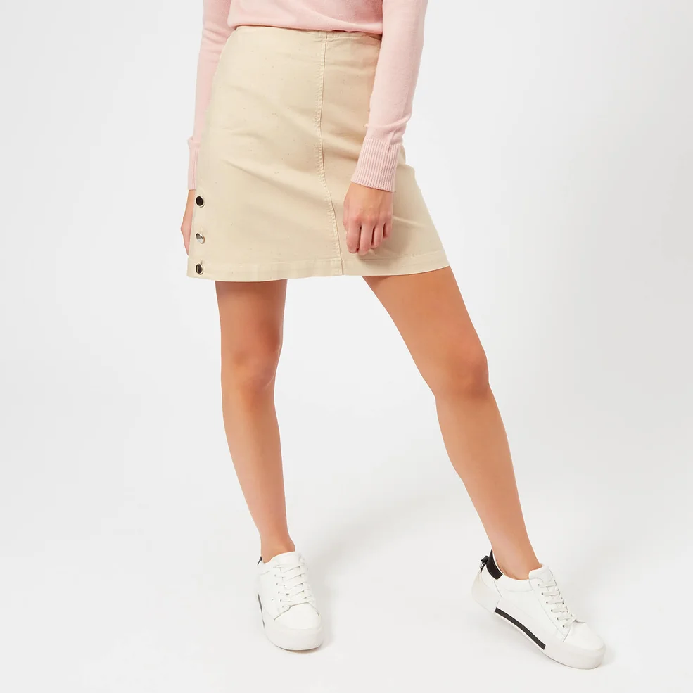 Maison Kitsuné Women's Overdyed Emma Studded Skirt - Beige Image 1
