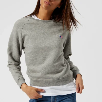 Maison Kitsuné Women's Tricolor Fox Patch Sweatshirt - Grey Melange