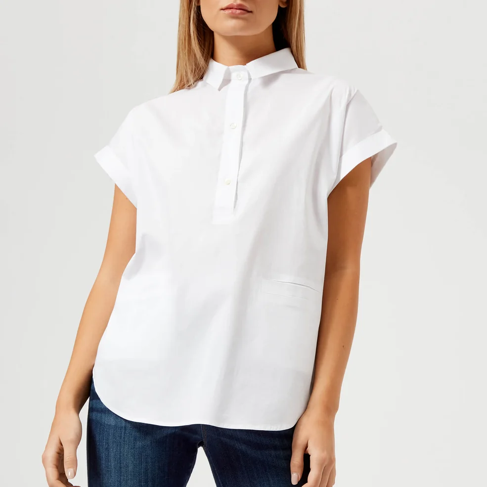 Emporio Armani Women's 3/4 Button Shirt - White Image 1