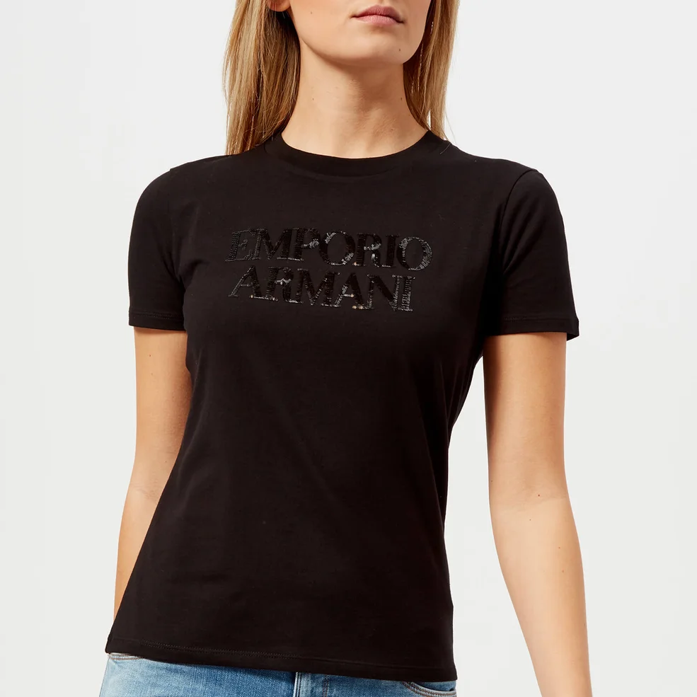 Emporio Armani Women's Logo T-Shirt - Black Image 1