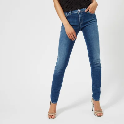 Emporio Armani Women's Distressed Skinny Jeans - Blue
