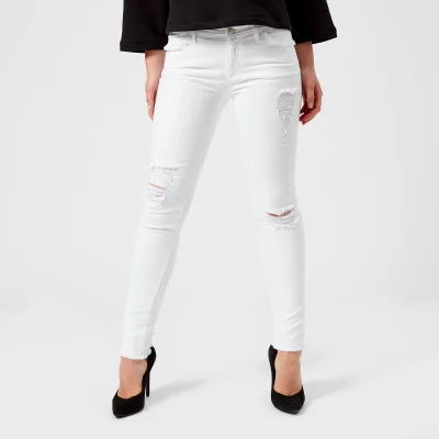 Emporio Armani Women's Distressed Skinny Jeans - White