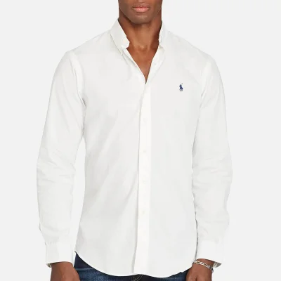 Polo Ralph Lauren Men's Cotton Poplin Slim Long Sleeve Shirt - White