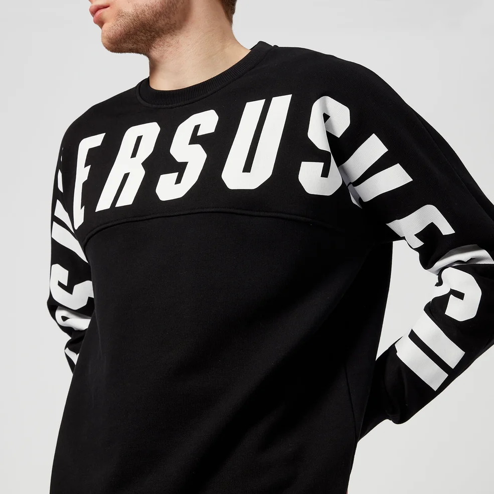Versus Versace Men's Large Logo Sweatshirt - Black/Black Image 1