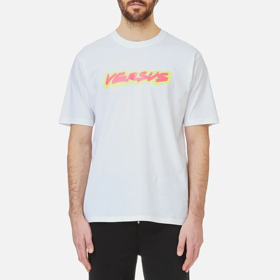 Versus Versace Men's Neon Logo T-Shirt - White/Stampa Image 1