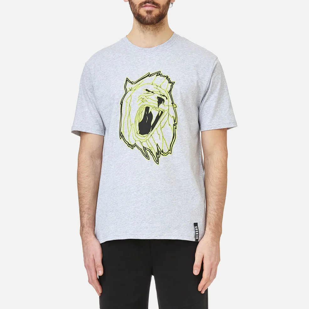 Versus Versace Men's Neon Lion T-Shirt - Grigio Ghiaccio Image 1
