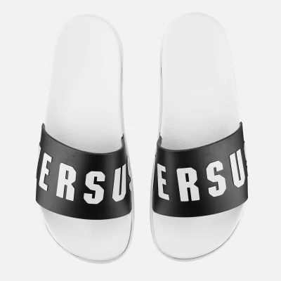 Versus Versace Men's High Sole Slide Sandals - Black/Optic White