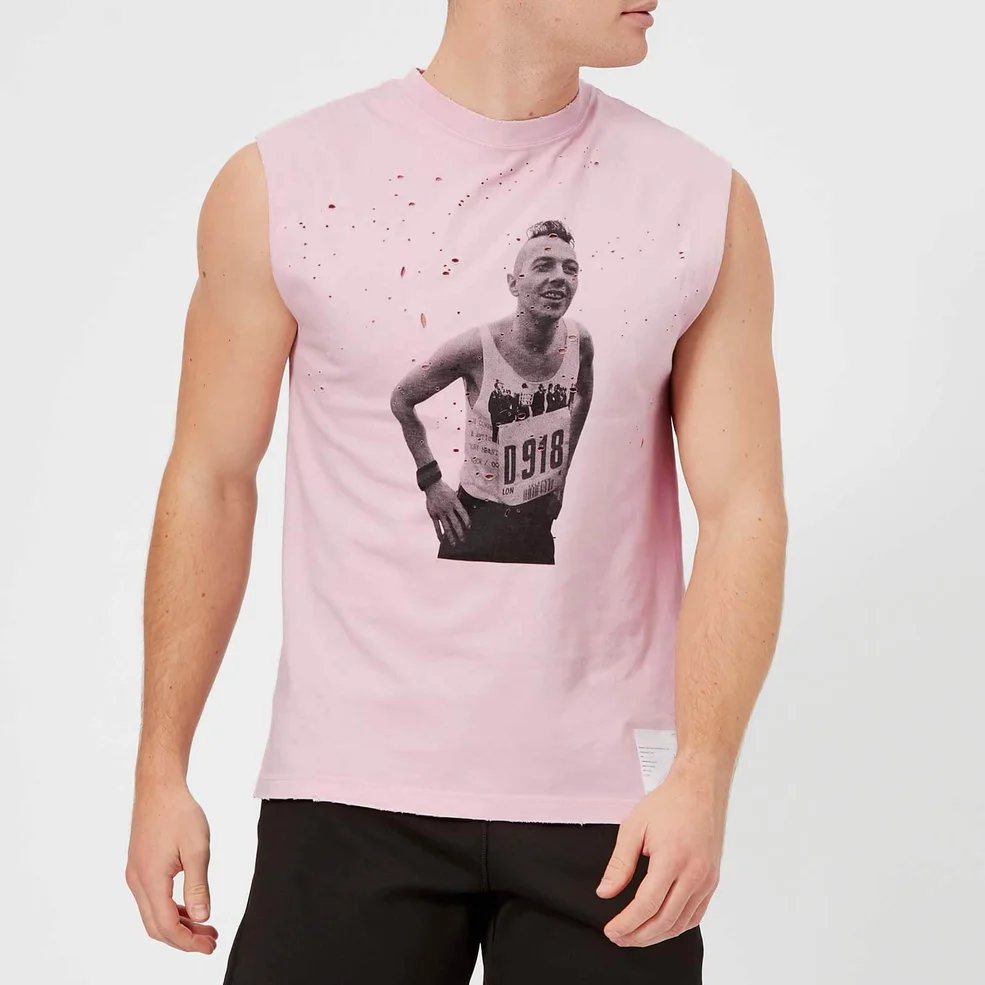 Satisfy Men's Strummer Moth Eaten Muscle T-Shirt - Barely Pink Image 1
