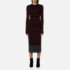 McQ Alexander McQueen Women's Striped Knitted Dress - Black/Amp Red/White - Image 1