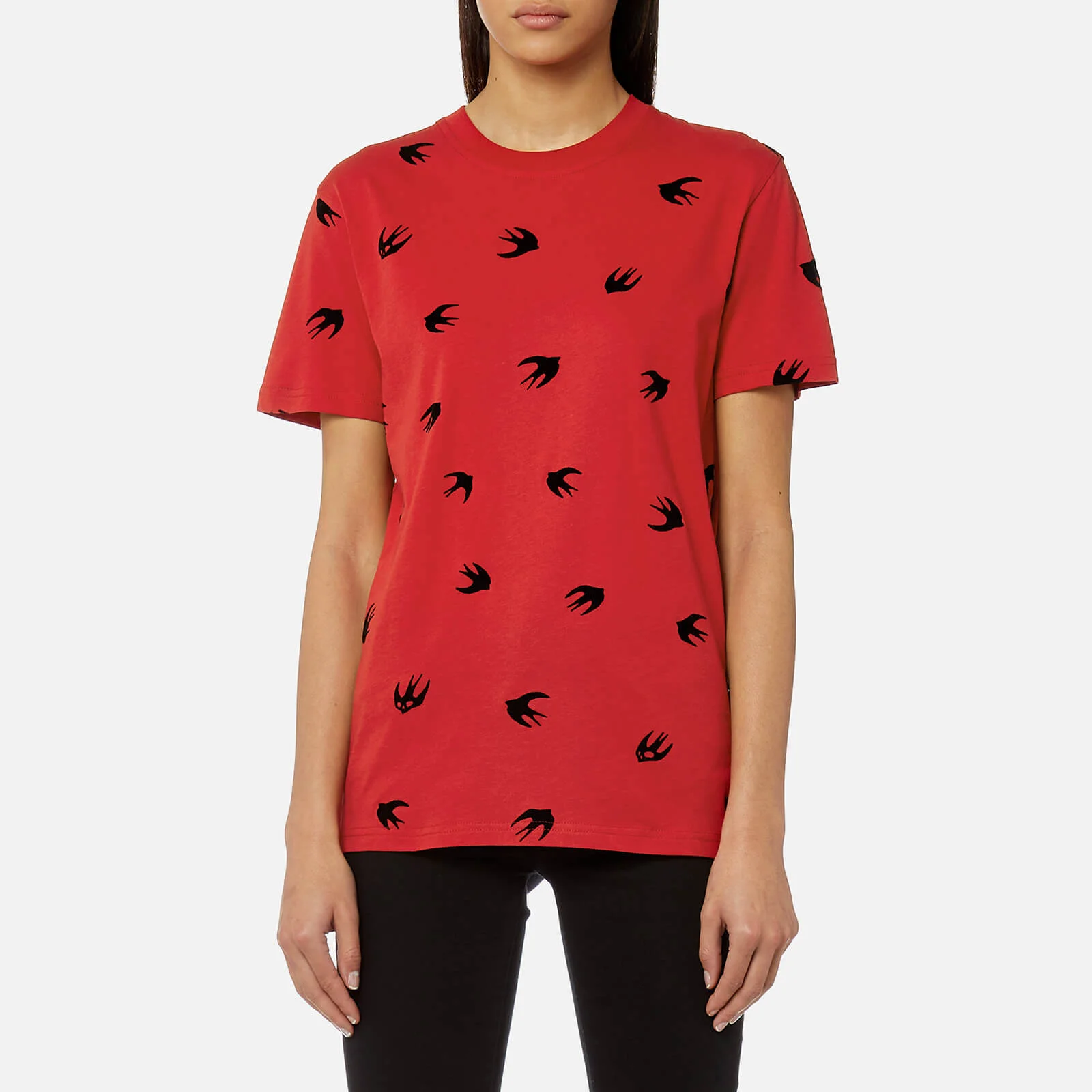 McQ Alexander McQueen Women's Classic T-Shirt - Amp Red/Black Swallow Image 1