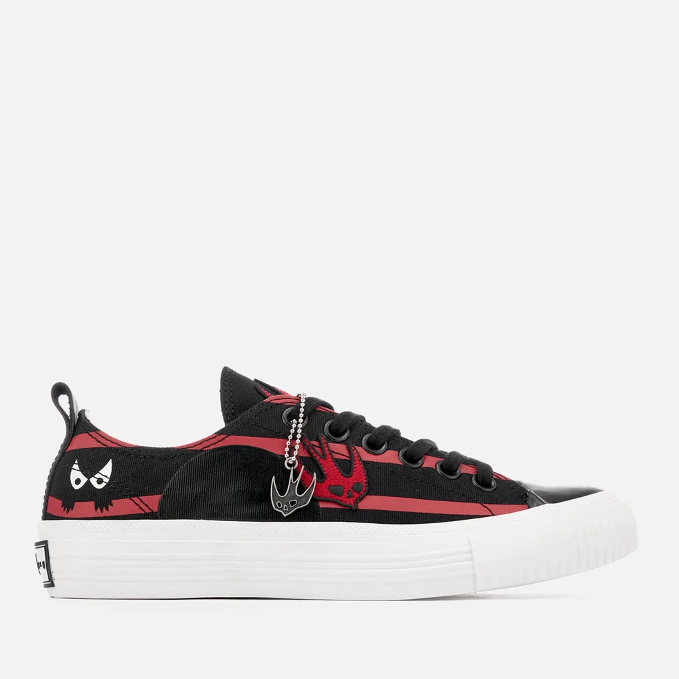 McQ Alexander McQueen Women's Canvas Low Top Trainers - Black Red Monster Image 1
