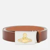 Vivienne Westwood Men's Square Buckle Gold Belt - Tan - Image 1