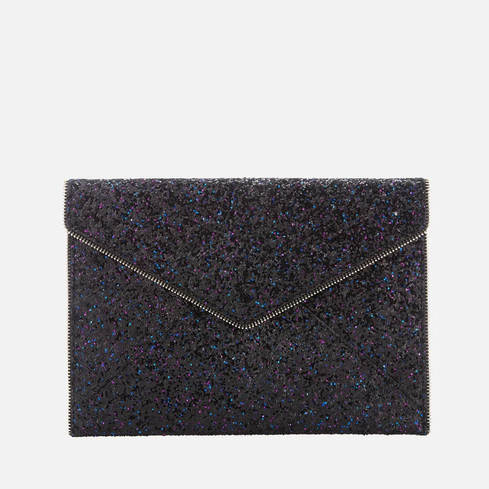Rebecca Minkoff Women's Glitter Leo Clutch Bag - Purple Multi Image 1