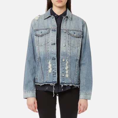 Rails Women's Knox Studded Denim Shirt Jacket with Studs - Medium Vintage