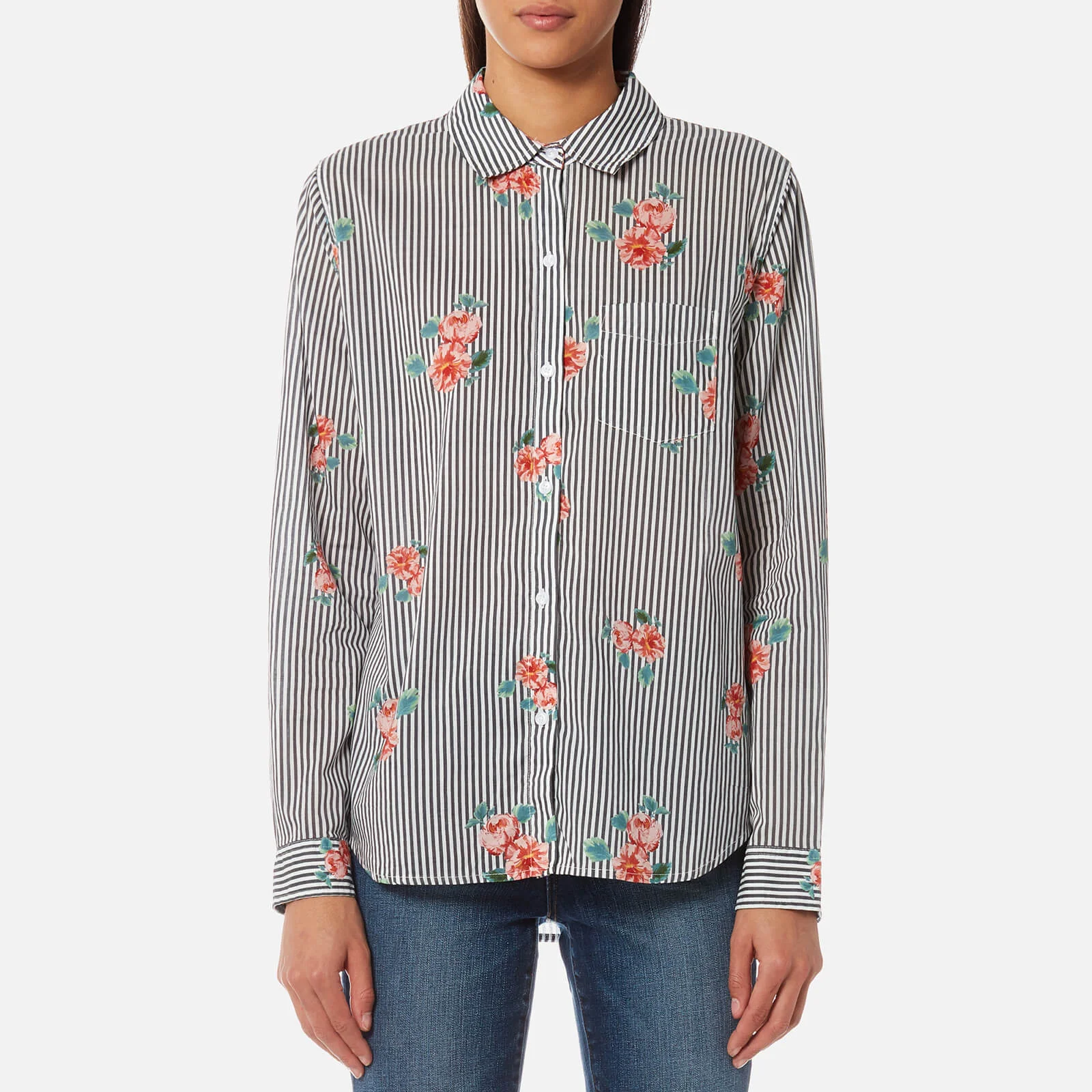 Rails Women's Taylor Shirt with Flowers - Florence Stripe Image 1