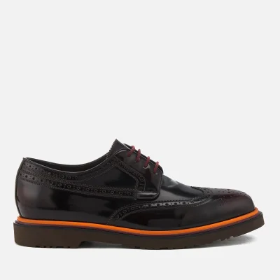 Paul Smith Men's Crispen High Shine Leather Stack Sole Brogues - Burgundy