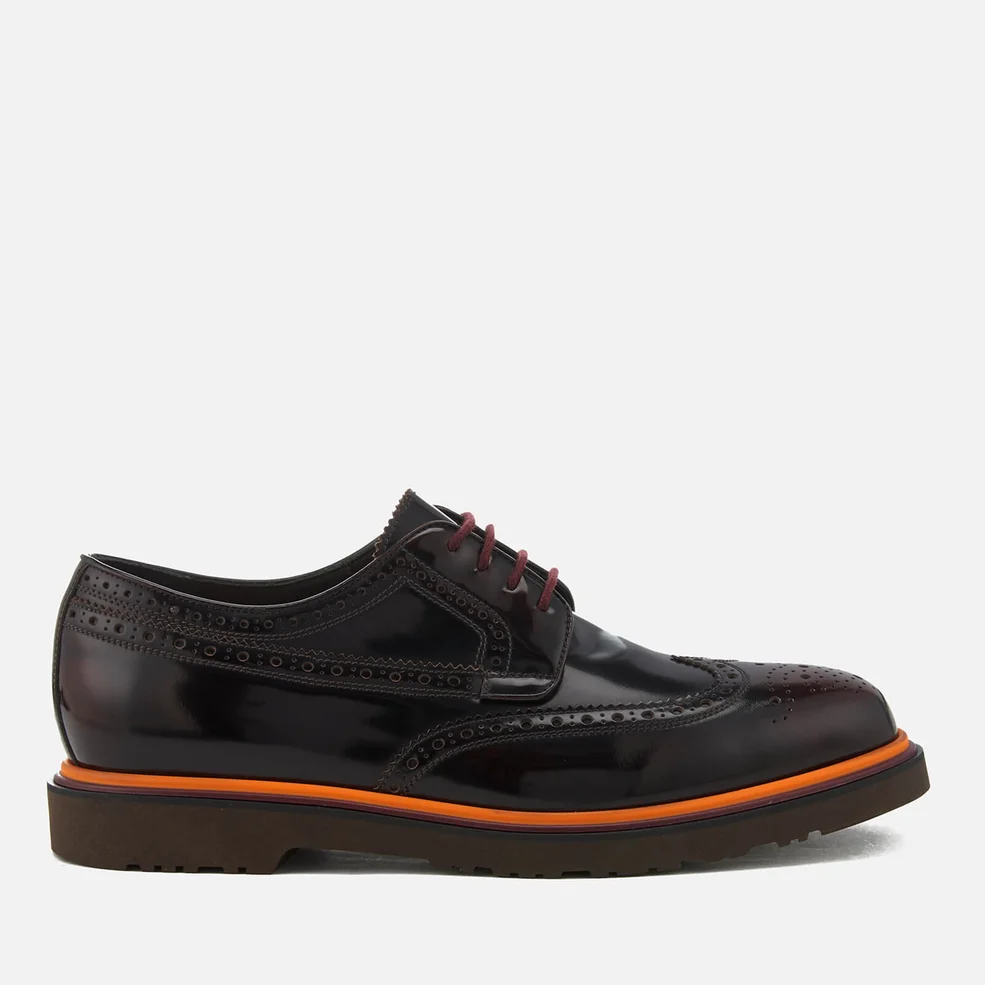 Paul Smith Men's Crispen High Shine Leather Stack Sole Brogues - Burgundy Image 1
