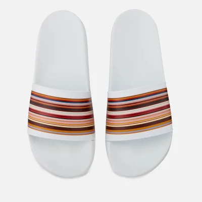 Paul Smith Men's Ruben Multi Stripe Slide Sandals - White