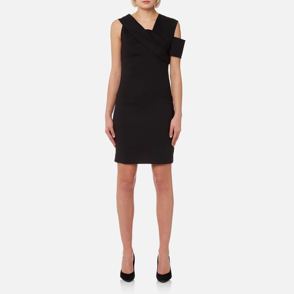 Helmut Lang Women's Asymmetric Scuba Dress - Black Image 1