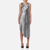 Helmut Lang Women's Lacquered Slip Dress - Grey Pebble - Image 1