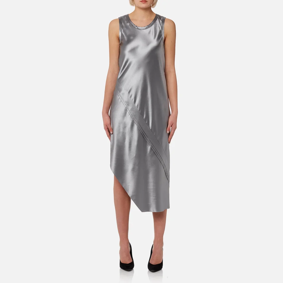 Helmut Lang Women's Lacquered Slip Dress - Grey Pebble Image 1