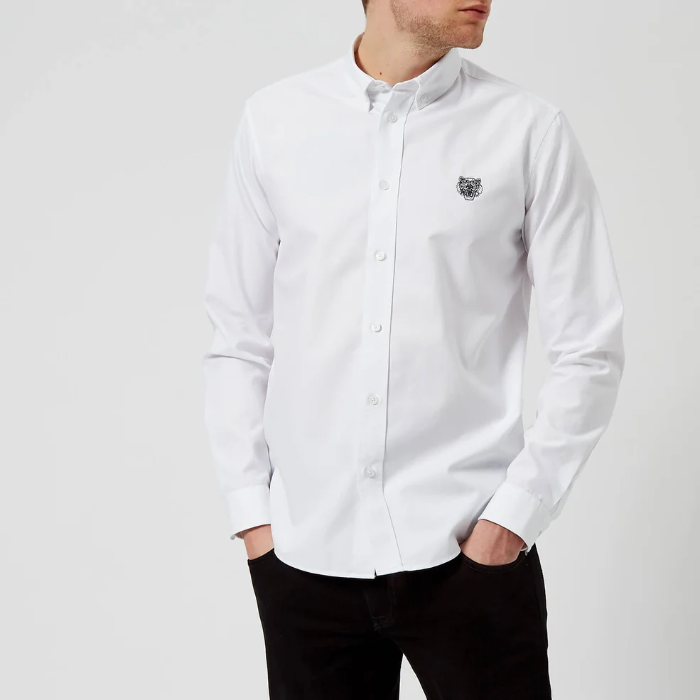 KENZO Men's Tiger Crest Casual Fit Oxford Shirt - White Image 1