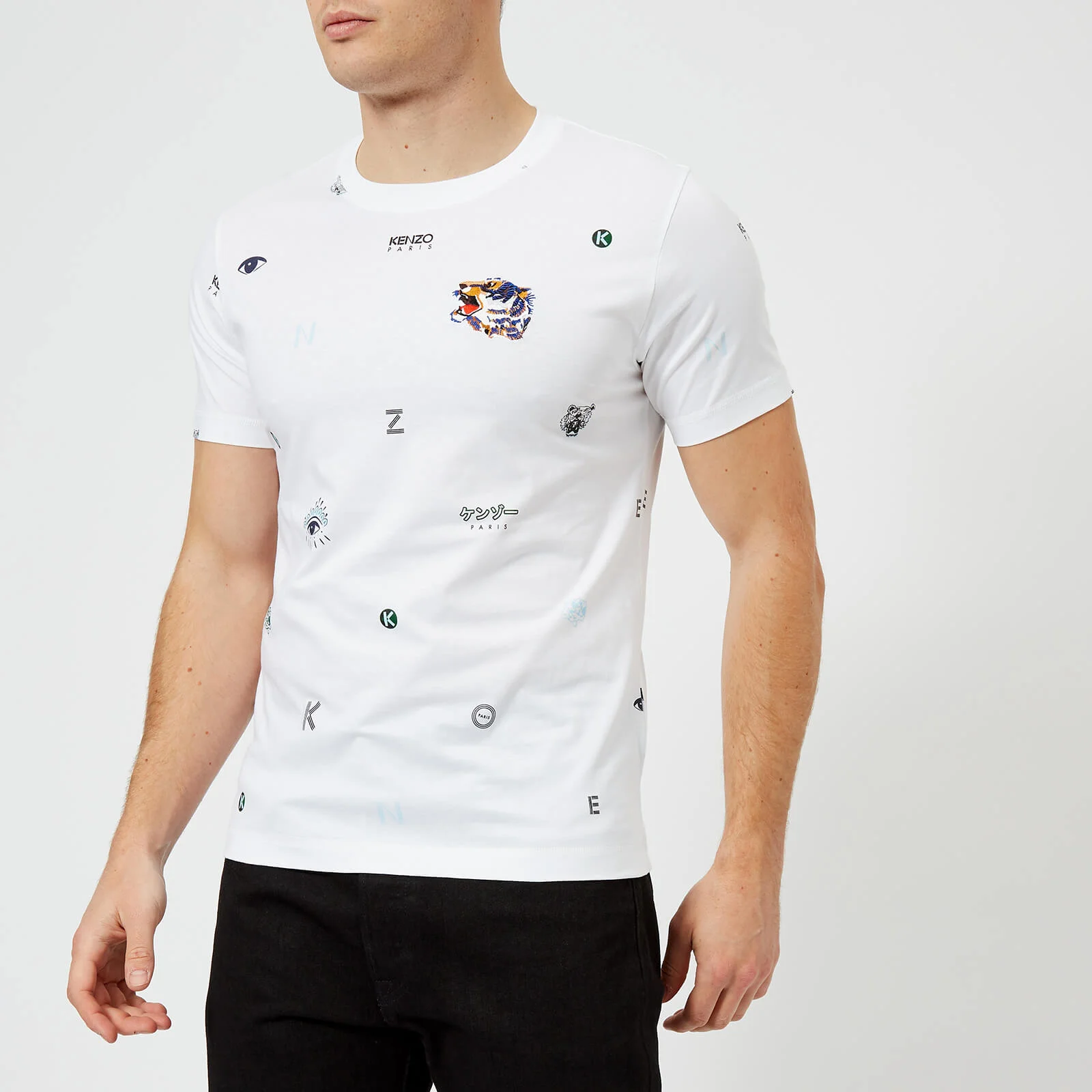 KENZO Men's All Over Icon T-Shirt - White Image 1