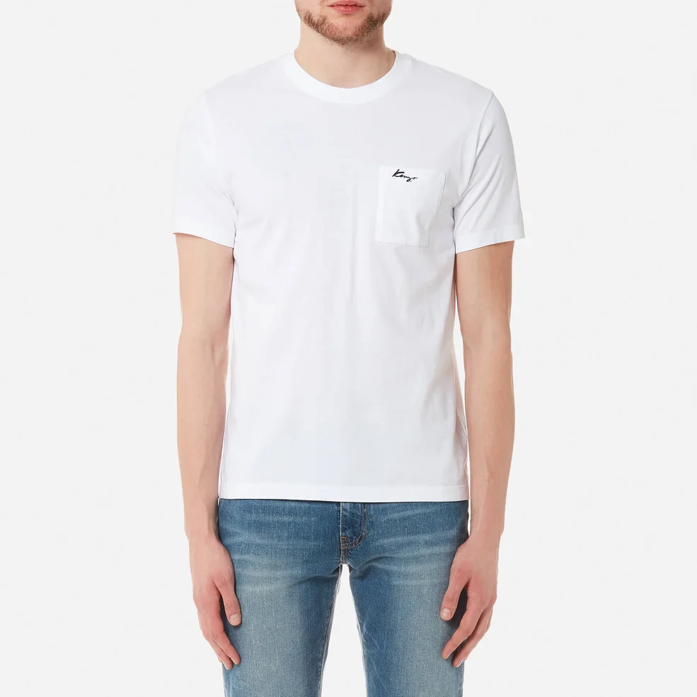 KENZO Men's Small Signature T-Shirt - White Image 1