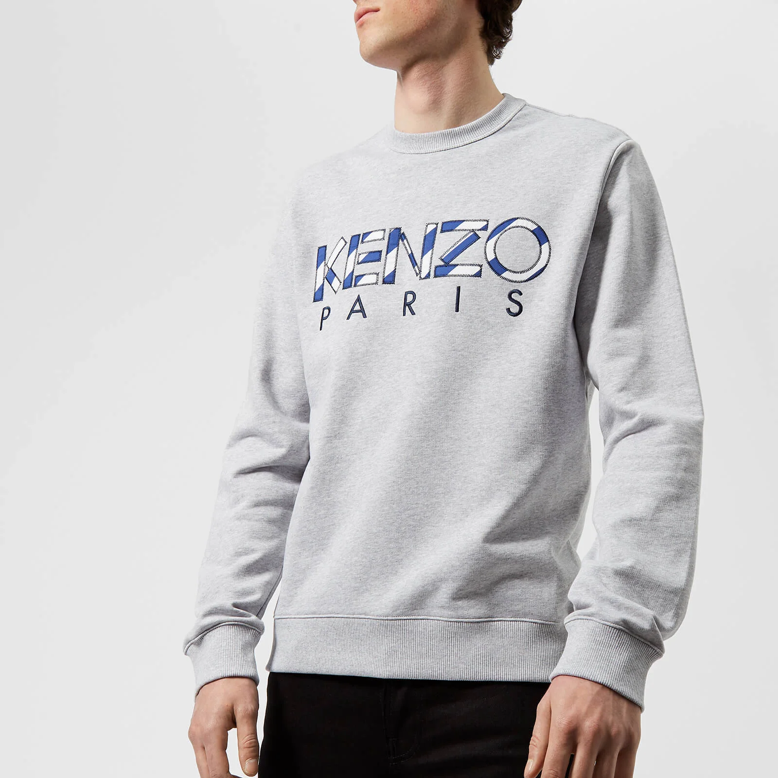 KENZO Men's KENZO Paris Embroidered Sweatshirt - Pale Grey Image 1