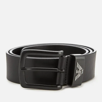 Emporio Armani Men's Vitello Mosso Leather Belt - Nero