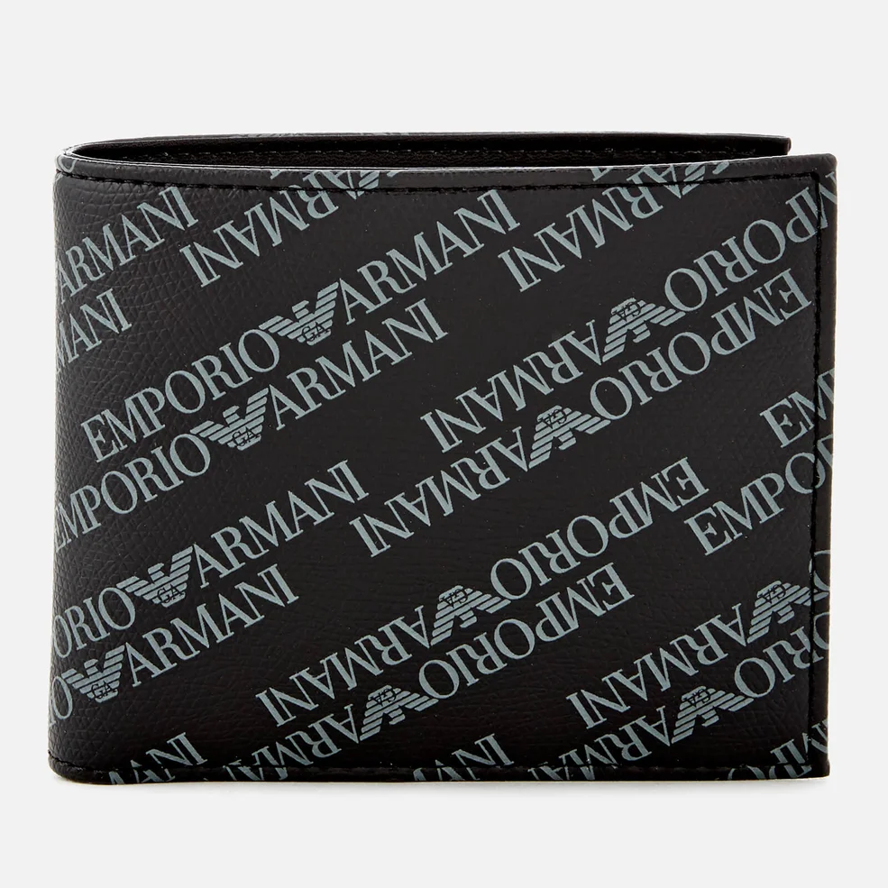 Emporio Armani Men's Small Bi-Fold Coin Wallet - Lavagna/Nero Image 1