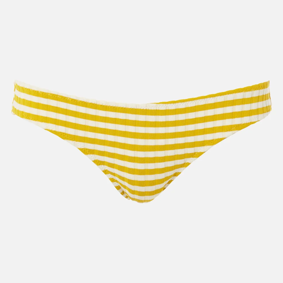 Solid & Striped Women's The Elle Bottoms - Mustard Stripe Rib Image 1