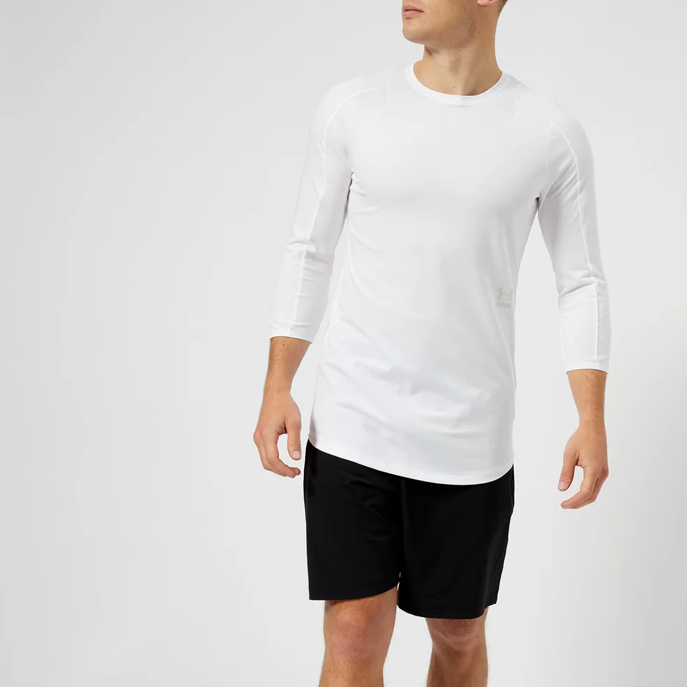 Under Armour Men's Perpetual Long 3/4 Sleeve Top - White/Steel Image 1