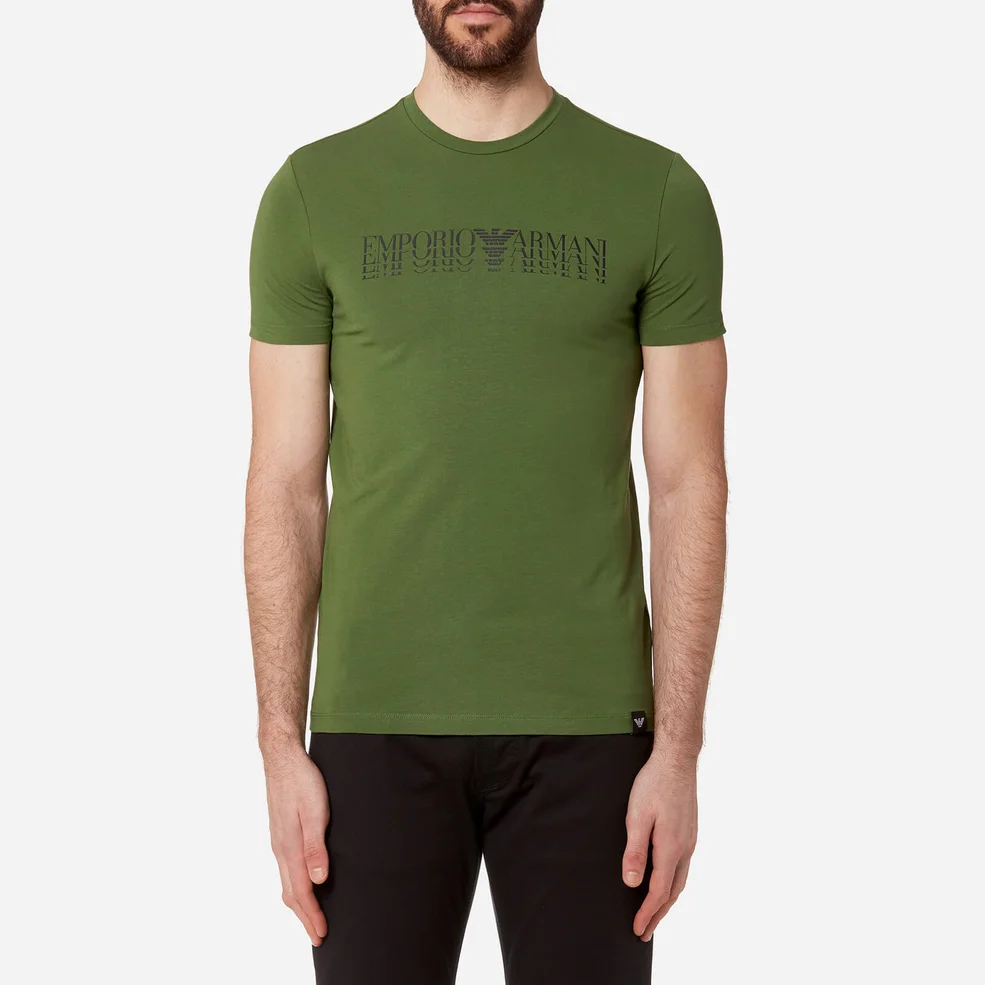Emporio Armani Men's Shadow Logo T-Shirt - Verde Prato Image 1