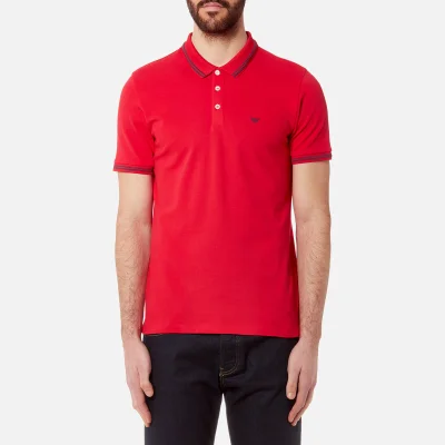 Emporio Armani Men's Small Logo Polo Shirt - Rosso
