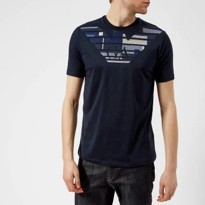 Emporio Armani Men's Embroidered T-Shirt - Blu Navy