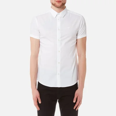Emporio Armani Men's Small Logo Short Sleeve Shirt - White
