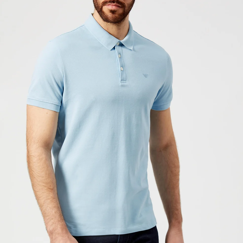 Emporio Armani Men's Polo Shirt - Azzurro Image 1