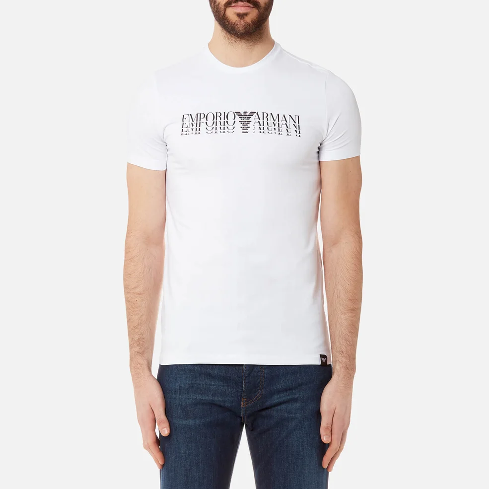 Emporio Armani Men's Shadow Logo T-Shirt - Bianco Ottico Image 1
