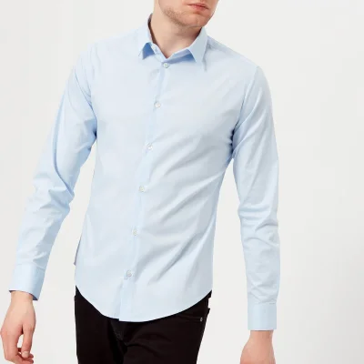 Emporio Armani Men's Small Logo Long Sleeve Shirt - Azzurro
